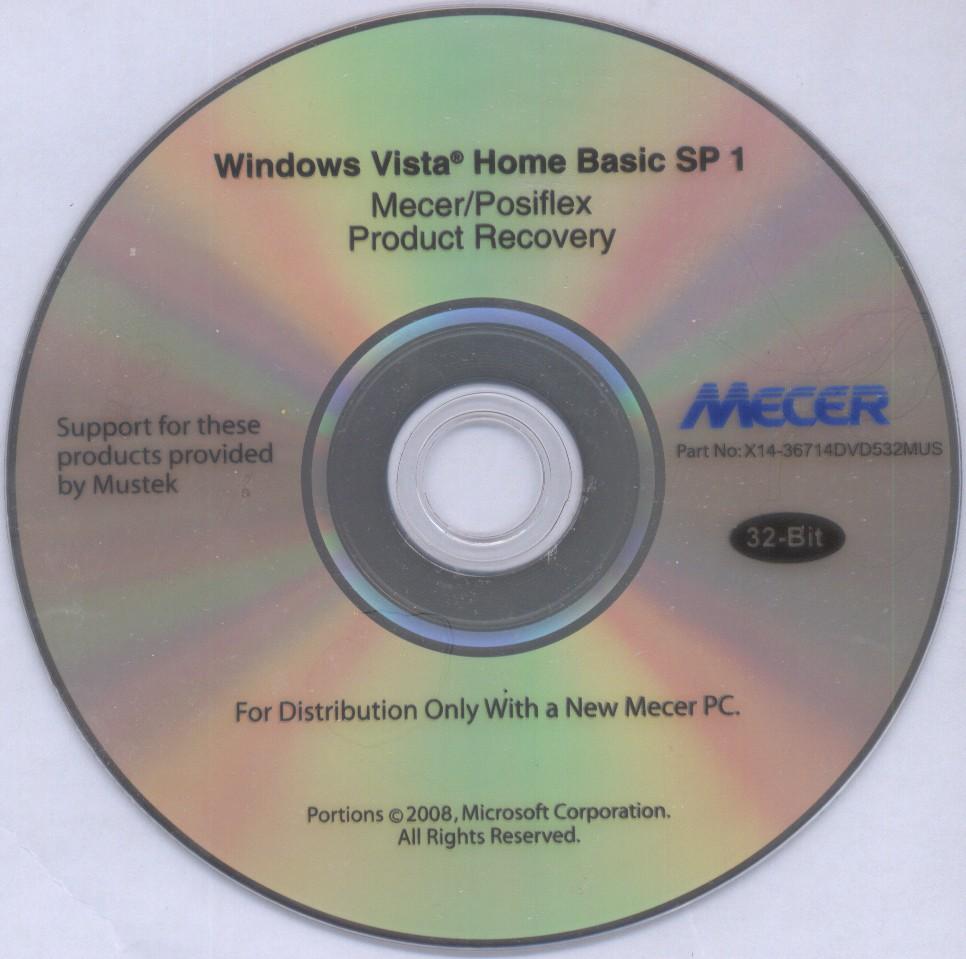Recovery Disk Windows Vista Home Premium X14 39682l