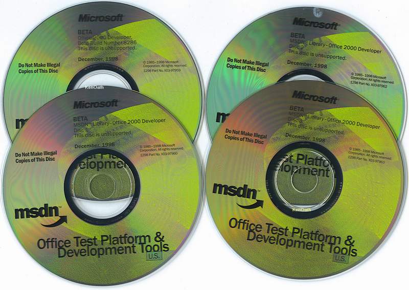 File:MS Office 9 Developer Build 8268 And Beta2 Setup CDs.jpg