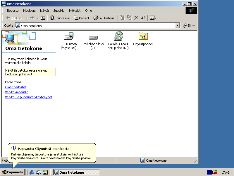 File:Windows 2000 Build 2195 Pro - Finnish Parallels Picture 19.png