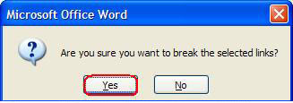 [GRAPHIC: Microsoft Office Word dialog box]