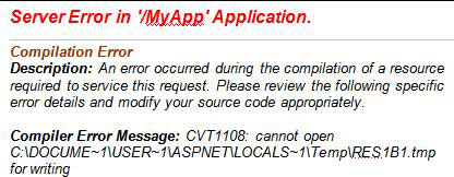 [GRAPHIC: Server Error in '/MyApp' Application]