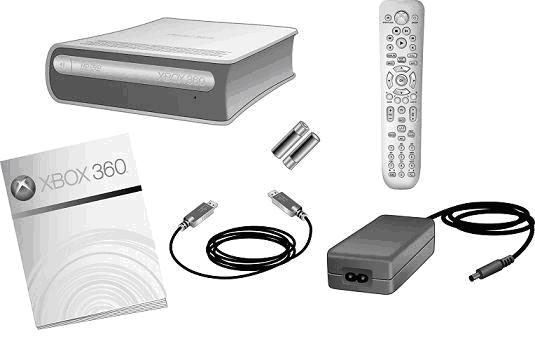 [GRAPHIC: Xbox 360 HD DVD Player package contents]