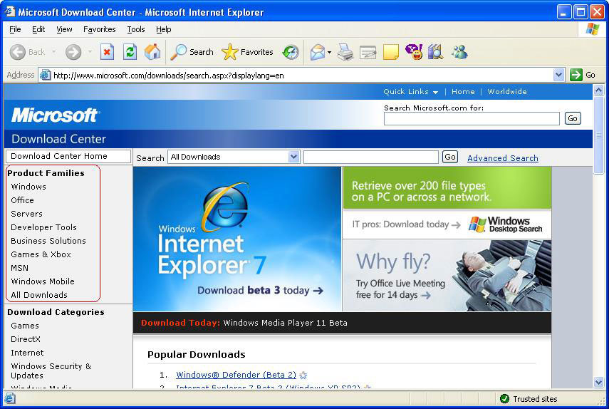 [GRAPHIC: Microsoft Download Center - Microsoft Internet Explorer]