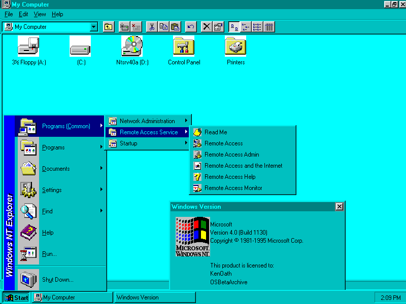 File:NT 4 Build 1130 Server My Comp.png