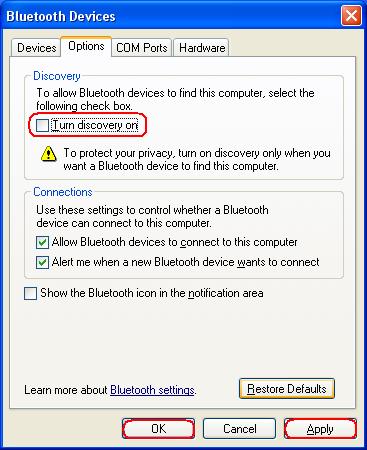 [GRAPHIC: Bluetooth Devices dialog box]