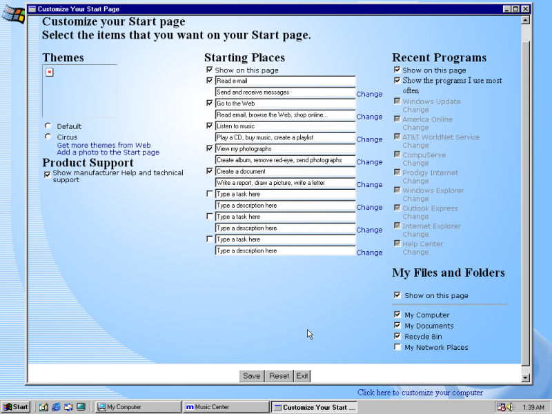 File:Windows ME build 2358 Customize Start page 1553103946.or.57316.png