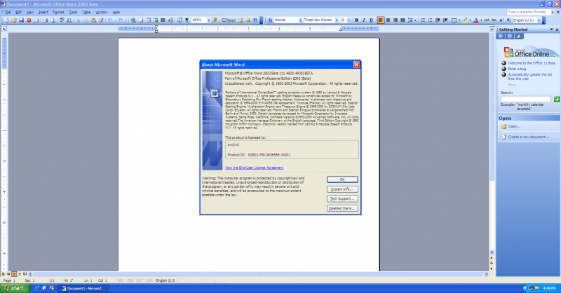 File:Microsoft Office 2003 Beta 2 word03beta.png