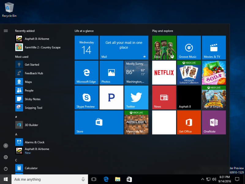 File:Windows 10 Build 14926.png